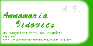 annamaria vidovics business card